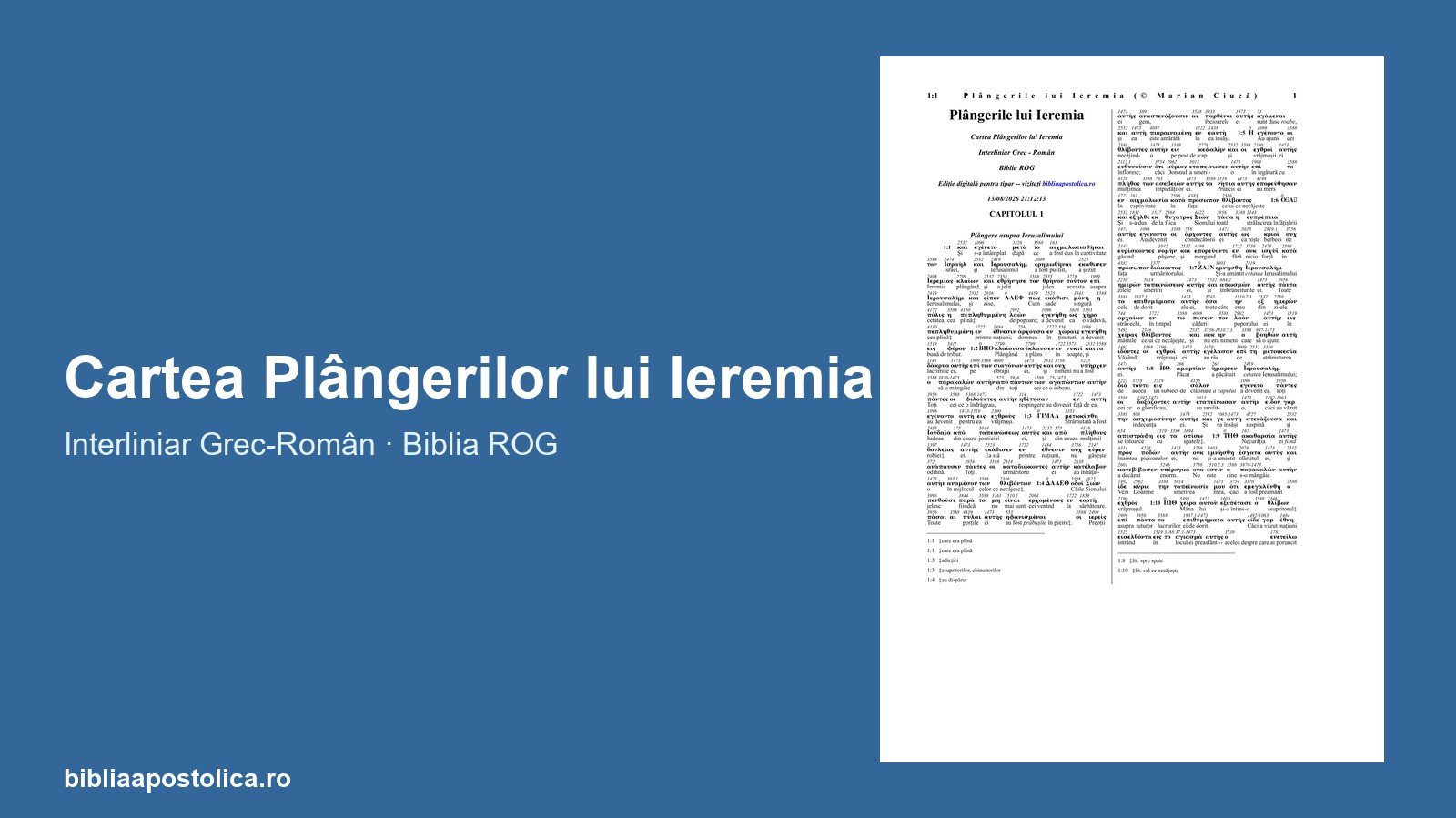 Previzualizare Plângerile lui Ieremia PDF