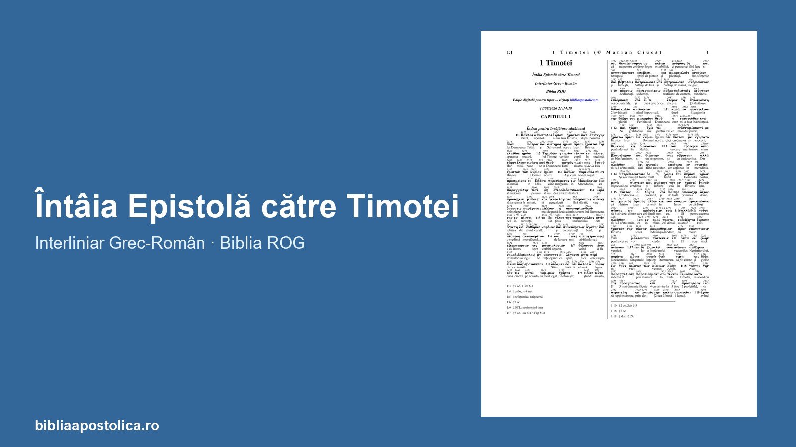 Previzualizare 1 Timotei PDF